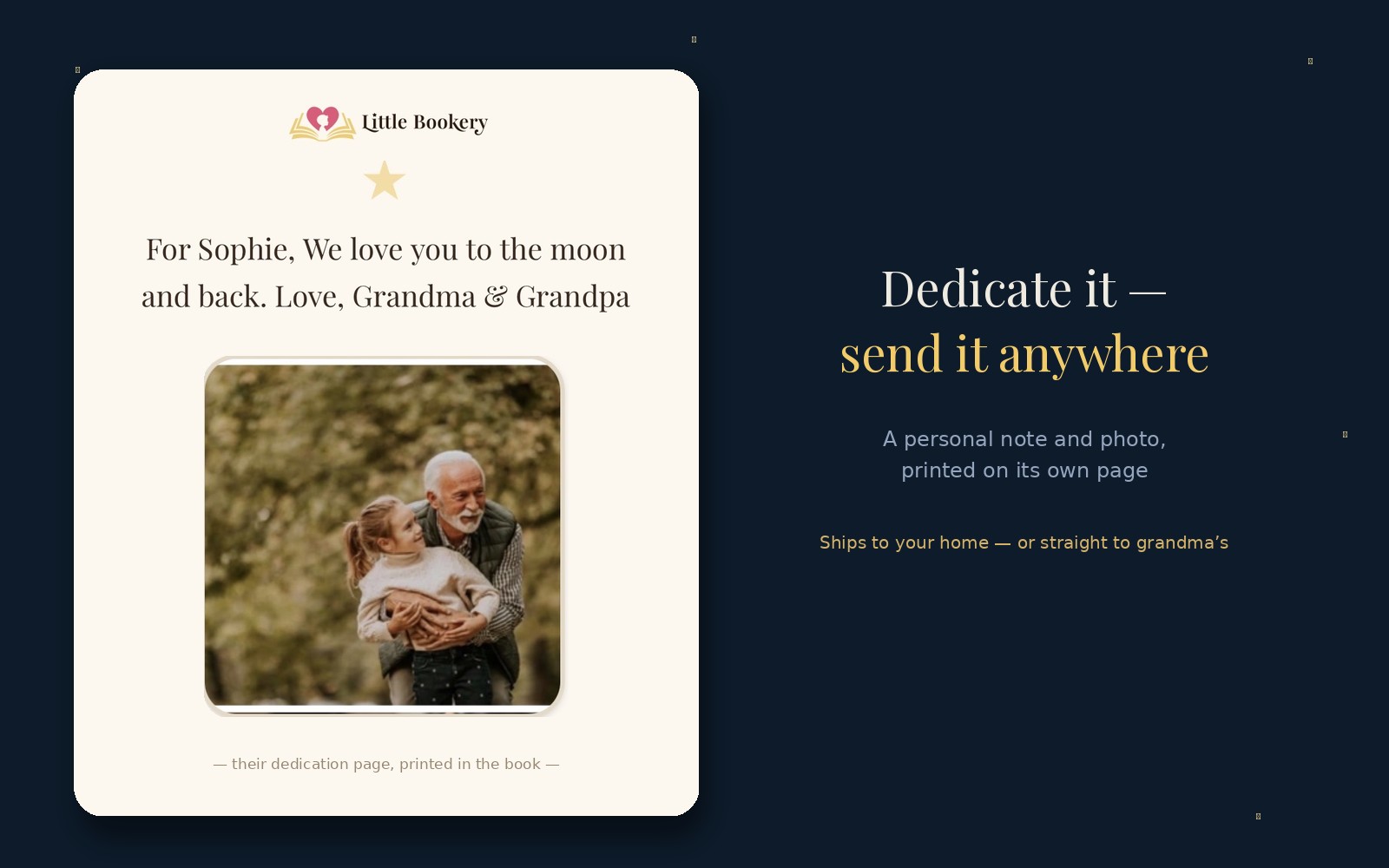 Sophie's dedication page